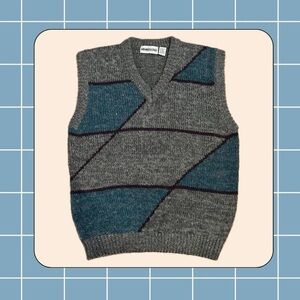Member’s Only Wool Blend Argyle Grandpa Vest Size M